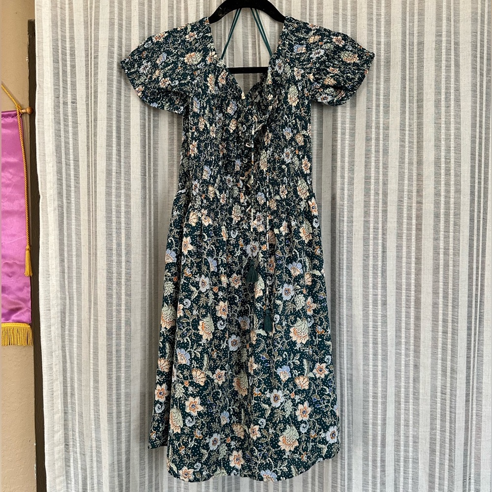 Green floral dress